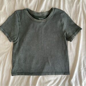 NWOT Olive Cropped Ribbed Workout Top